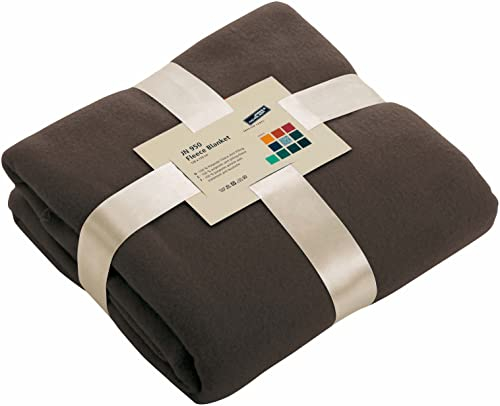 Schnoschi dunkelbraune Fleece Kuscheldecke mit Namen Bestickt 170 x 130 cm Sofadecke Fleecedecke warme Decke