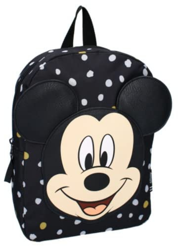 mybagstory Rucksack – Mickey Mouse – Schwarz – Disney – Kinder – Schule – Kindergarten – Kindergarten – Schulranzen für Jungen – Größe 31 cm – verstellbare Träger – Geschenkidee, Schwarz