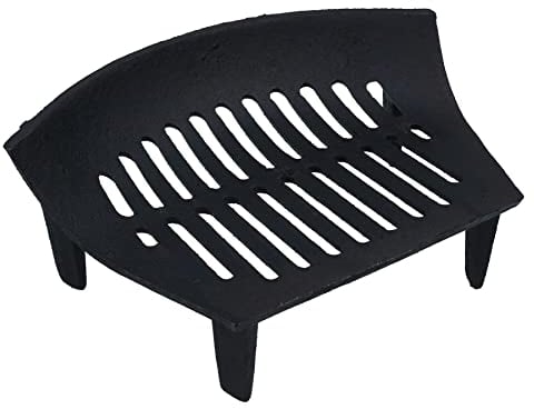 AB Tools 14 Fire Grate For 16 Fireplace Cast Iron Coal Log Black Front Open Basket