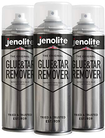 JENOLITE Aerosol removedor de pegamento y alquitrán | Residuos de insectos y savia | Uso en vehículos y alrededor de la casa | 3 x 500 ml