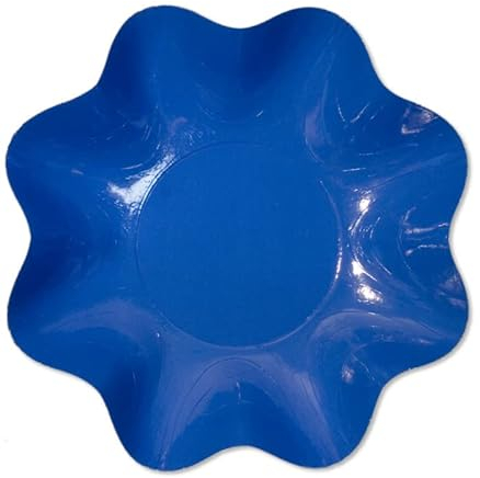 4 VASSOI in carta Colore Blu Cobalto - Vassoio Zuppiera Tondo 27cm - Piatto Fondo a Petalo per alimenti - MADE IN ITALY - per feste party buffet ecc.