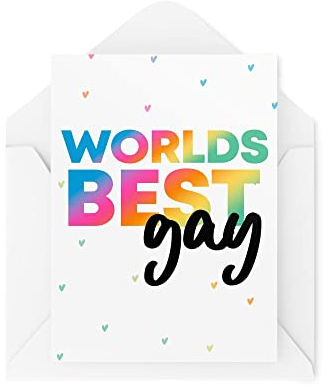 Tongue in Peach Lustige LGBTQ-Karten | Worlds Best Gay Card | Lesbian Gay Best Friend Birthday Congratulations Celebrate Cheeky Joke Banter Novelty | CBH1055