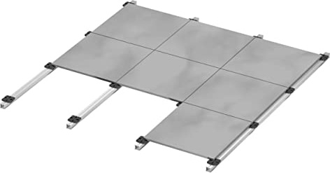 Gartenwelt Riegelsberger Alu Montagesystem 16 m² Plattengröße 60x60 cm | Terrassenfläche 4×4 m | Komplett-Set für Keramik-, Stein- & Betonplatten | Aufbauhöhe 27,5 mm