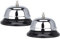 Spetebo Metall Tischglocke 2er Set Silber - 8,5 cm - Hotel Service Tischglocke - Klingel Glocke für Rezeption Gastronomie Empfangsthresen Geschäft