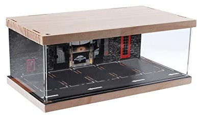 Perfeclan 1/64 Kit di modellismo Diorama, Diorama Acrilico Parcheggio, parcheggio macchinine per Bambini, Parcheggio Vetrina Diecast Car Garage Contenitore Antipolvere Diorama, Singolo Mazzo