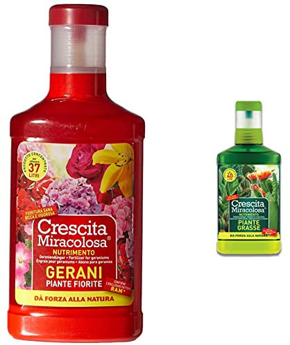 Crescita Miracolosa NUTRIMENTO GERANI E Piante Fiorite 375 ml & NUTRIMENTO Piante GRASSE