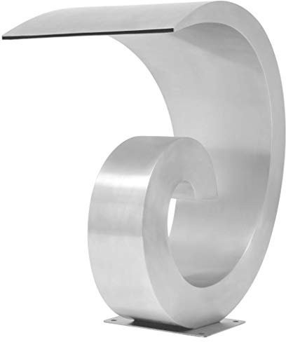 ZEYUAN Fuente de Piscina, Cascadas para Piscinas, Fuente Piscina, Fuente Jardin, Estanque Jardin, Fuente Cascada, Cascada Estanque, de Acero Inoxidable 50x30x53 cm Plateada