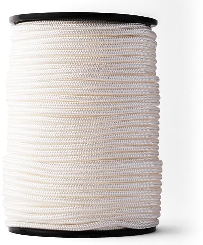 SNURO Nylon Seil (5mm, 100M, weiß) - Paracord Schnurr mit starkem Nylon Material - Reißfeste Paracord Schnur - reissfest & leicht - Bruchkraft 439 kg