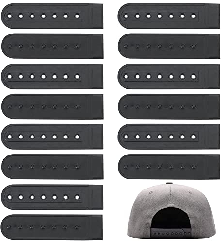 BENECREAT 48 Paar Schwarzes Kunststoff-Snapback-Armband Mit 7 Löchern, Hutkappen-Ersatzverschlüsse Schnalle, Riemenverlängerung Für Die Reparatur von Hutverschlüssen