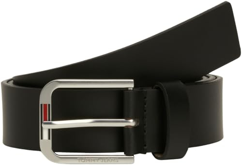 Tommy Jeans Herren Gürtel Austin aus Leder, Schwarz (Black), 95 cm