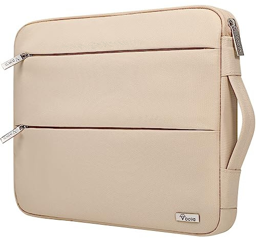 Voova Laptop Sleeve Case 13 13.3 Inch for MacBook Air 13 M1/M2/M3 2020-2024, MacBook Pro 13/14, Waterproof Slim Computer Bag Cover with Handle and Accessory Pocket, Apricot