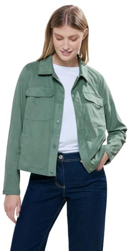 Cecil Damen B212116 Velours Kunstlederjacke, raw salvia green, XXL