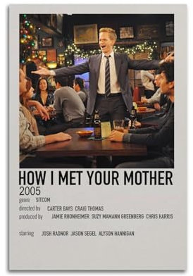 CHNT Poster mit englischer Aufschrift How I Met Your Mother, Wandkunst, Leinwandgemälde, Wohnzimmer, Schlafzimmer, Heimdekoration, Büro, Wandposter, Fitnessstudio, Kunstmalerei, 30 x 45 cm