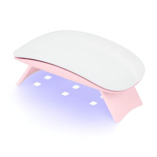 Madenia Mini UV Lampe für Gelnägel, 6W USB Portable Nageltrockner, UV LED Lampe für Nagellack mit 60s Timer, Mini UV Nagellampe für Gel Nagellack, Gelnägel, Shellact für Anfänger, Rosa