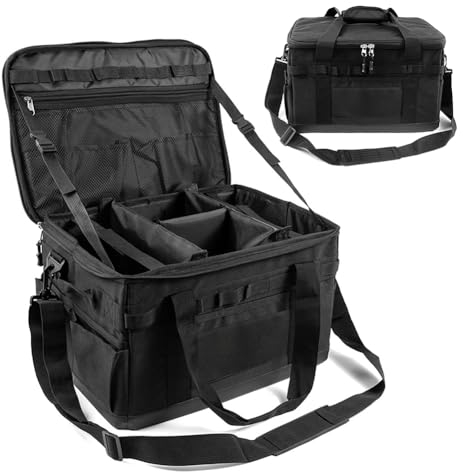 Fiorky Camping Storage Bag with Handles, 30L Cooking Utensil Organizer, Large Capacity Stove Storage Case, Detachable Multifunctional Utility Supplies for Hiking BBQs