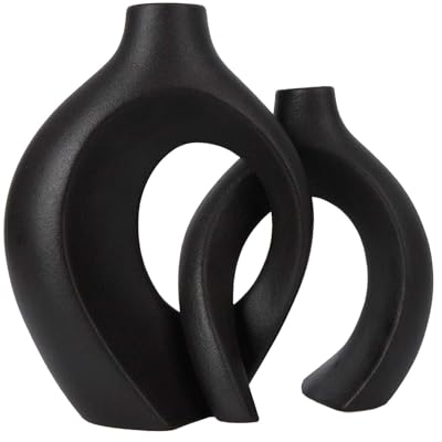 maozyiltle Blumenvase Umarmung Aus Keramik,Moderne Dekorative Vasen, Schlafzimmer-Dekorationen, Elegante Indoor-Vase, Schreibtischdekoration (Schwarz)