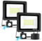 30W Projecteur LED Exterieur Detecteur de Mouvement Paquet de 2, 3000LM 40 LEDs Projecteur Détecteur de Mouvement 6500K LED Projecteur IP65 Étanche Spot Extérieur pour Patio Jardin Garage Entrepôt