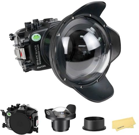 Seafrogs Underwater Housing For Sony A7C Ii / A7Cr With Wa005F Dome Port, [40M/130Ft] Waterproof Scuba Housing Case For Sony Alpha 7C Ii A7Cr With Fe 16-35Mm F4, 12-24Mm F4