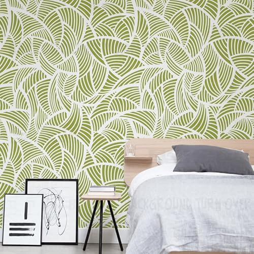 Blattader-Schablonen für Wände an der Wand, 85 cm, wiederverwendbar, zum Bemalen, Dekorieren von Kühlschränken, große Spachtelmasse, Malerei, Dekoration, Möbel, Boden, Maschine, extra tragbar