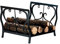 Kaminholzregal für Kamin, Eisen, schwarzes Holzregal für Bodenbelag, organisieren Sie Ihr Brennholz mit diesem Haushalts-Holzregal