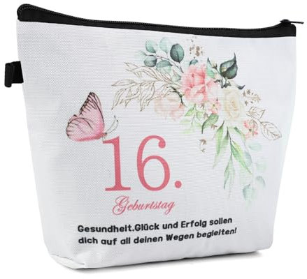 Kytpyi 16. Geburtstagsgeschenk für Mädchen Schminktasche, Kleine Kosmetiktasche für Handtasche, Personalisiert Kosmetiktasche für Töchter Schwestern Freunde, Kulturtasche Damen für Alltagsleben Reise
