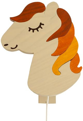 Clevere Kids Kinder Wandlampe Alle Meine Tiere Holz Handarbeit A++ (Pferd)