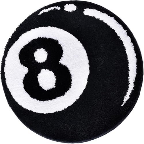 MZYZPPBD 8 Ball Teppich Rutschfester Rund 8 Ball Rug Design Dekor Teppiche Kinderzimmer Billard Zimmer Wasserabsorbierender Stuhlunterlage 8 Ball Billard Teppich Für Schlafzimmer,D,100cm/39.37inch