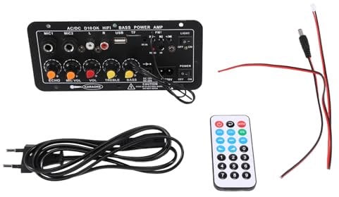 Tuesoa Placa de Amplificador EstéReo Bluetooth Digital Subwoofer Amplificadores de Karaoke de MicróFono Dual para Altavoz de 8-12 Pulgadas Enchufe de la UE