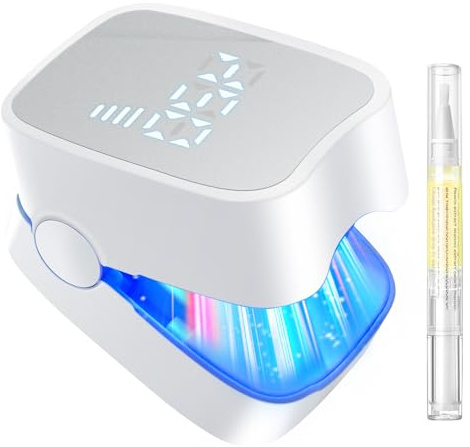 LOZLTX 2025 Nail Fungus Laser Device【21-day Fast-acting】 【Industry No.1 Laser Treatment Certified】950nm Infrared Light 500nmBlue Light With Time Display & Yellow Cuticle Oil Pen