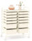 GiantexUK 4/6/12 Drawers Storage Trolley, Multipurpose Utility Rolling Cart on Wheels, Plastic Shelving Organizer Unit for Home Office Hairdressing Salon (Cream White, 12 Drawers)