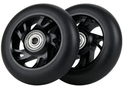 2 Stück Pro Stunt Scooter Rollen 100mm, Stunt Scooter Räder with ABEC-9 Bearings, Thickened PVC Replacement Wheels, Kompatibel für Meisten Stuntscooter & Kickscooter (schwarz)