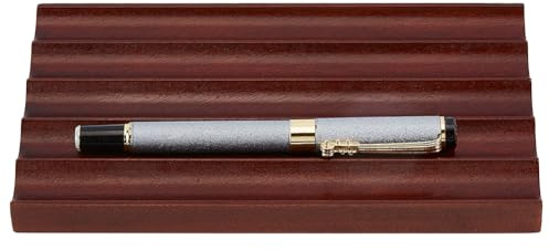 MAYJOYDIY Wooden Pencil Tray with 5 Groove Walnut Pencil Storage Trays | Office Desk Organizer, 18.5x10.6x1.5cm, Writing Instrument Rest, Suitable for School, Home, Office, Desktop Art Accessories
