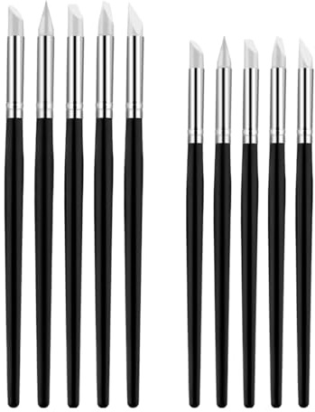 YIPFEN 10 pezzi pennelli in silicone per unghie, pennelli in silicone per pittura numerica, set di pennelli professionali in gomma, pennello in silicone, strumento per modellare, per fai da te