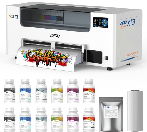 DSV A3+ Plus XP600 DTF-Drucker, automatischer Reinigung & Weißtintenzirkulation, 2X Druckgeschwindigkeit im Vergleich zum L1800, 5 Touchscreen, Drucken mit nur einem klick