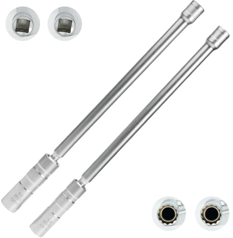 RowGlow douille bougies 14mm 16mm 3/8 12 pans longue 293mm, douille longue 14 mm 16mm 12 pans 3/8 auto, acier au chrome-vanadium(16cm+14cm)