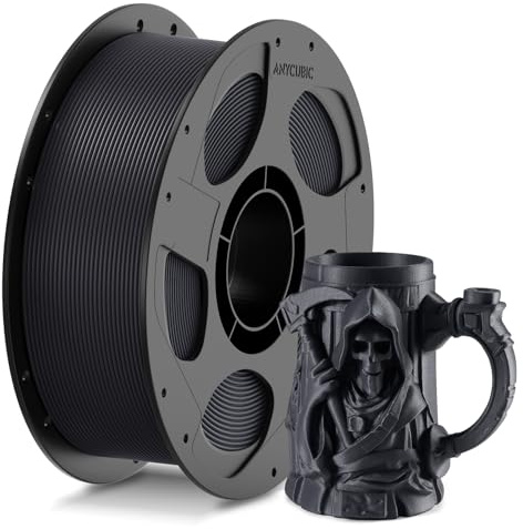 ANYCUBIC PETG-CF Filament 1.75 mm, PETG Carbon Fiber 1KG Titangrau | Edle Satin-Oberfläche, kaschiert Druckschichten, Stoßfest, Wasserbeständig, Wetterfest