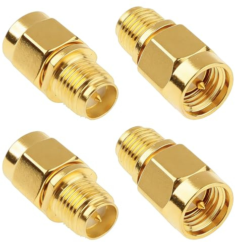 Flomiara SMA Male to RP-SMA Female Adapter, 4 Pack WiFi Antenna Adapter Connectors, for WiFi /4G LTE Antenna, Router,Goggles FPV Drone Signal Booster, Ham Radio & Antenna Systems