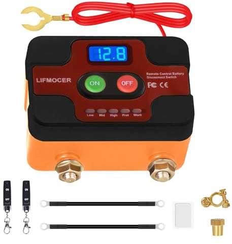 Stacca Batteria 12V Per auto con LED, Staccabatteria Automatico Antifurto | 240A Sezionatore Remoto Senza Fili, Con 2 Telecomandati Wireless Interruttore Batteria Per auto Camper Camion