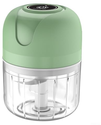 Yelvera Picadora de ajo eléctrica 250ml Picadora de carne USB y triturador de ajo para preparación de alimentos sin esfuerzo en la cocina (verde)