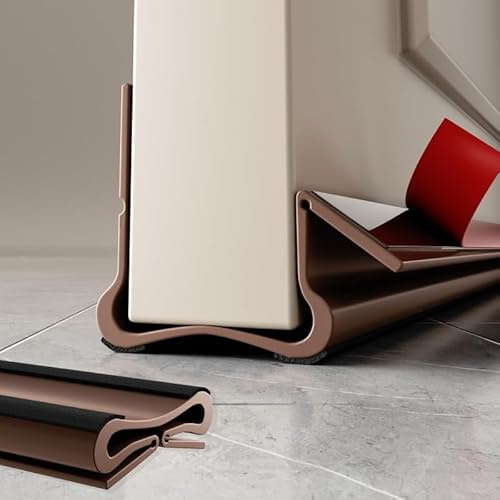 Lamiishop Door Draft Excluder, Self Adhesive Draught Excluder for Doors, Soundproof/Weather/Proof Door Draft Excluder, Apply to Fits Interior/Exterior Doors - Quick and Easy Installation - Brown