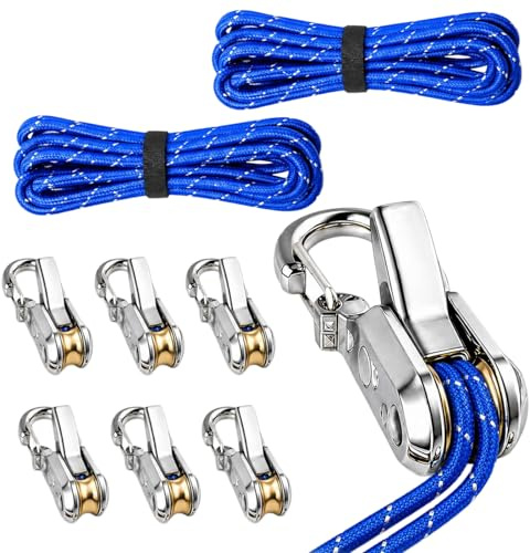 Upgrade Rope Rollers 6 Pack Paracord Adjusters, Rope with Roller Tensioner Tightening and Cinching Tool for Camping, Tarps, Guy Lines, Boating & Outdoor Gear