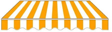 Tela De Repuesto For Toldo, Cubierta De Toldo Retráctil De Tela OUSEA | Paño de toldo impermeable, cenefa ondulada, doble costura, uso residencial y comercial(S,6x2m)