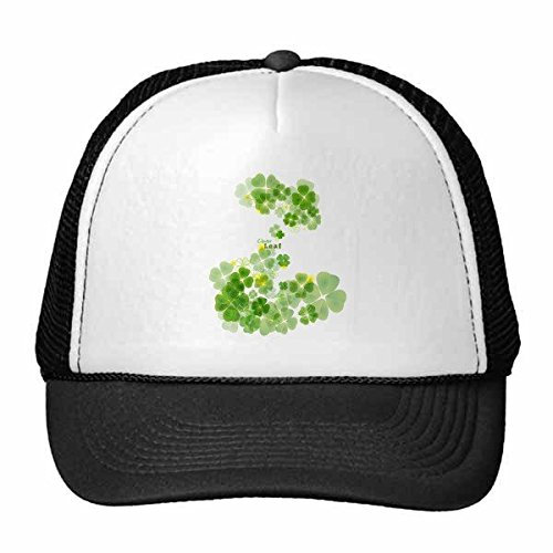 DIYthinker Four Leaf Clover Mew Wasserzeichen Irland St.Patrick Day Trucker-Mütze Baseballmütze Nylon Mütze justierbare Kappe Erwachsener