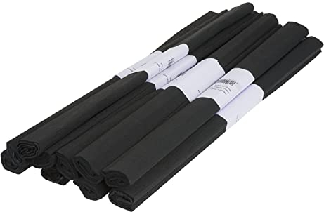 10er-Pack VBS Krepppapier ca. 50x200cm Rollen viele Farben Bastelpapier Papier Krepp Bastelkrepp Schwarz