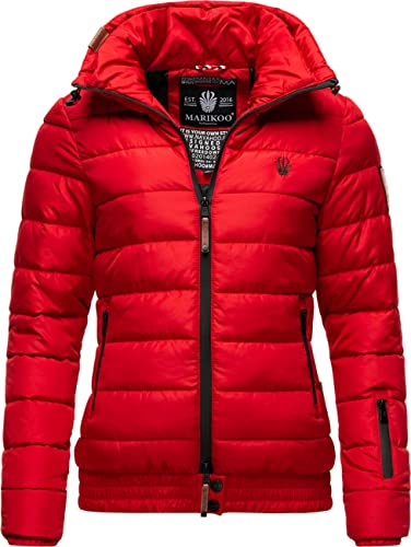 MARIKOO Damen Winter Steppjacke Poison Rot Gr. M