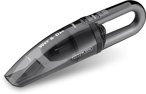 Trisa Akku Handstaubsauger - 7.4V Li-Ion, Wet & Dry Funktion, 450ml Behälter - Handstaubsauger kabellos fürs Auto, bis zu 15 Min Laufzeit, Wandmontage & Zubehörhalter, Quick Clean Classic T8542