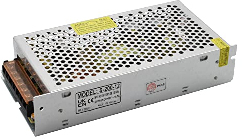 Alimentatore Switching 12V 16.7A 200W Trasformatore Stabilizzato per CCTV, Telecamere di Sicurezza, Striscia LED