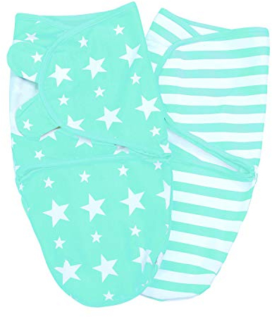 Lilly and Ben® Pucksack 2er Set I Baumwoll-Puckdecke in S/M (0-3 Monate) I Baby mühelos pucken I atmungsaktives Pucktuch mit weichen & verstellbaren Klettverschlüssen