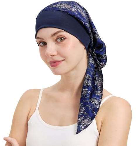 FADACHY Chemo Headwear for Women Head Scarfs Turbans UK Cancer Scarves Bandanas Hair Loss Beanie Hat Cancer Headwear Headwrap Scarfs Cap Silky Muslim