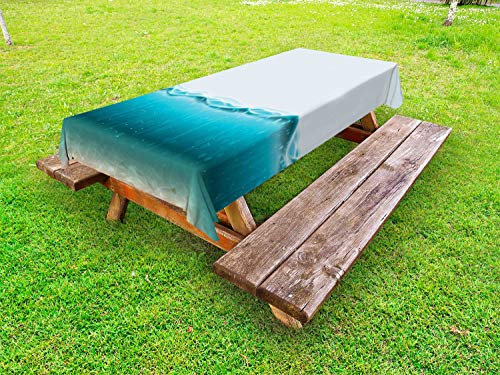 ABAKUHAUS Marina Funda Nórdica, De Profundidad bajo el Agua y Ondas, de Tela 100% Poliéster con Estampado Digital, 145 cm x 210 cm, Azul pálido Blue Sea